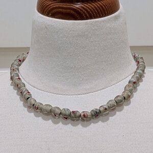 NWOT Beckwoman 16" Hand Blown Glass Bead Necklace on Elastic